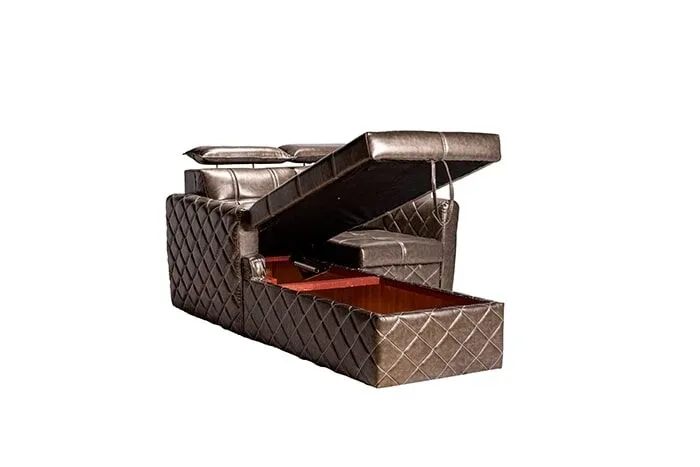 VIVDeal Compact Leatherette L Lounger Storage